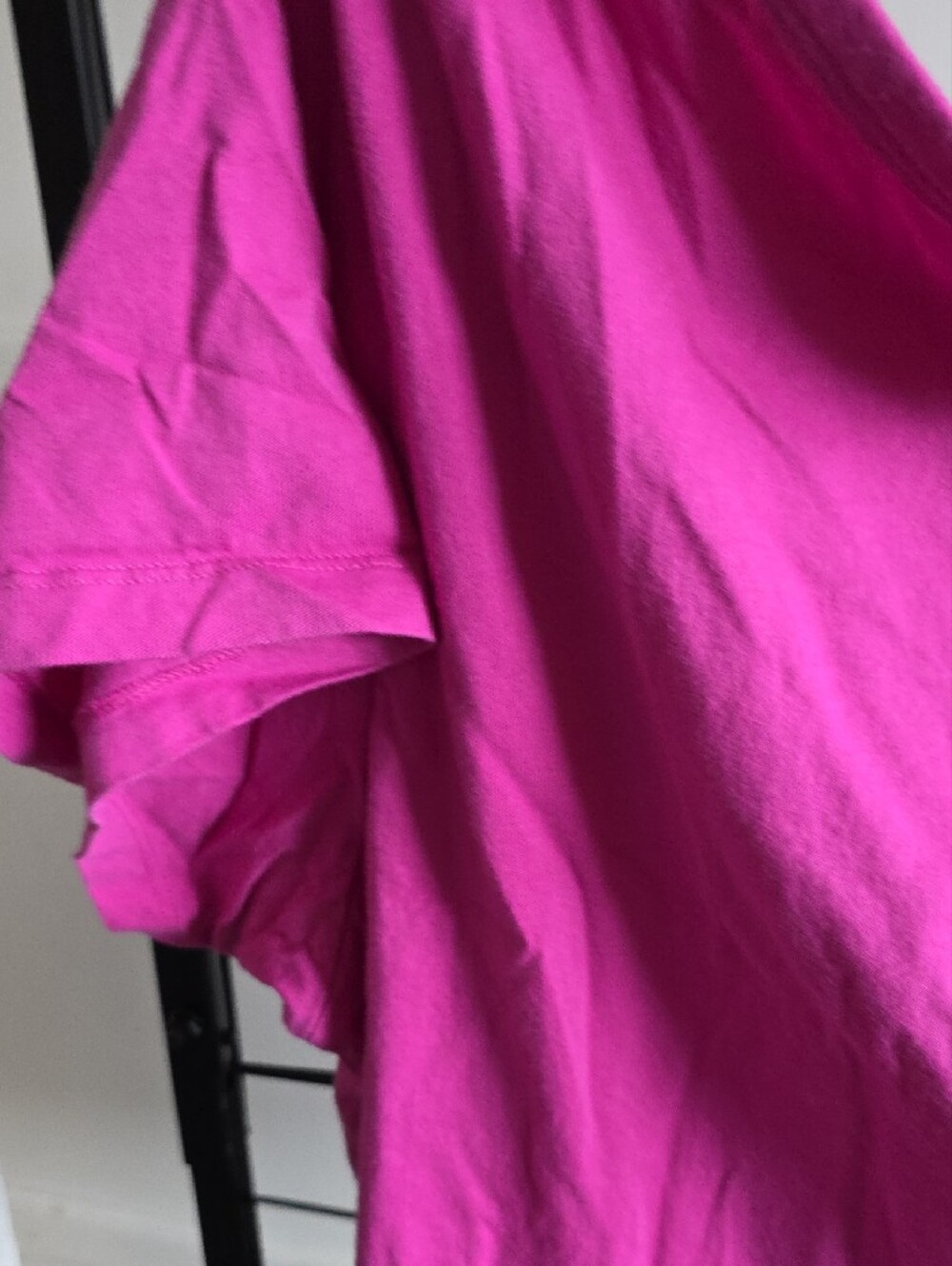 PINK Victoria's Secret Hot Pink Cropped Off The Shoulder Tee - Picture 4 of 4